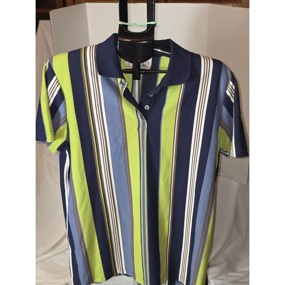 Carolina Coloura Polo Shirt M-L Padded Shoulders  20 1/2" PTP  30" Long.